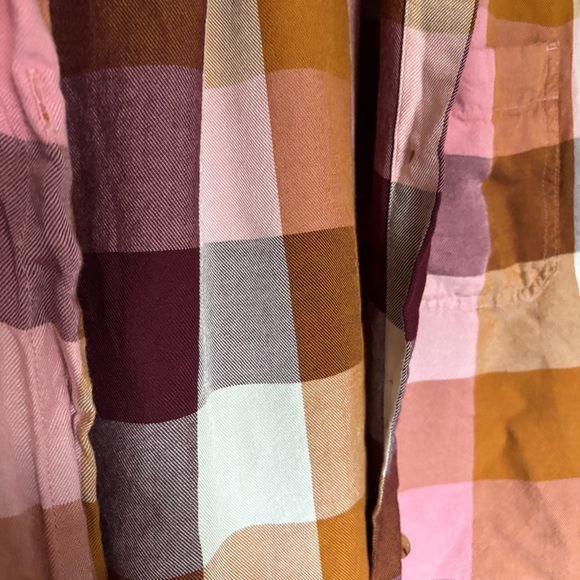 Old Navy Plaid Drapey Flannel Tunic Shirt for Women Size XS Pink Orange Purple - Picture 4 of 6